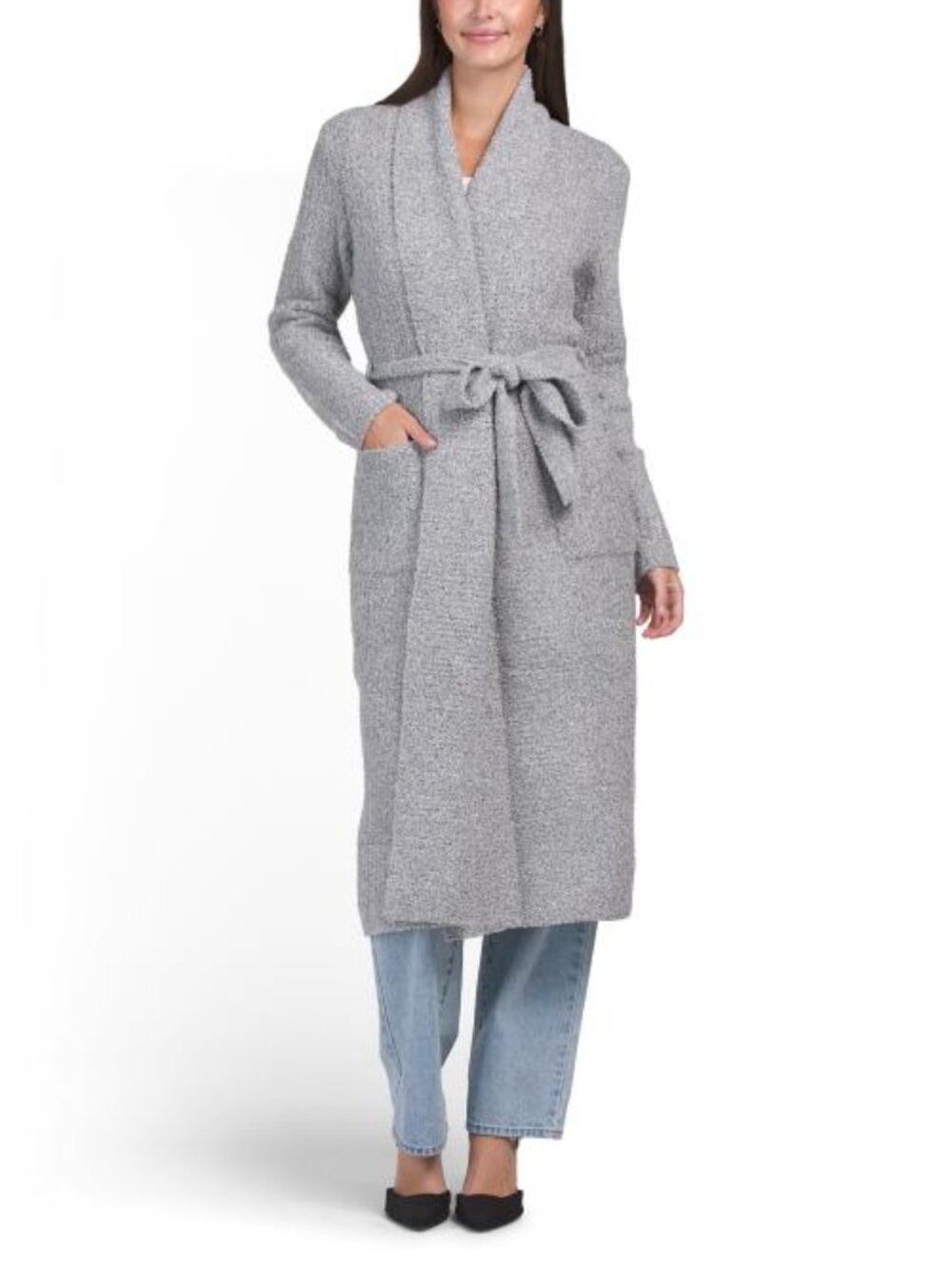 525 AMERICA Belted Turnback Collar Robe